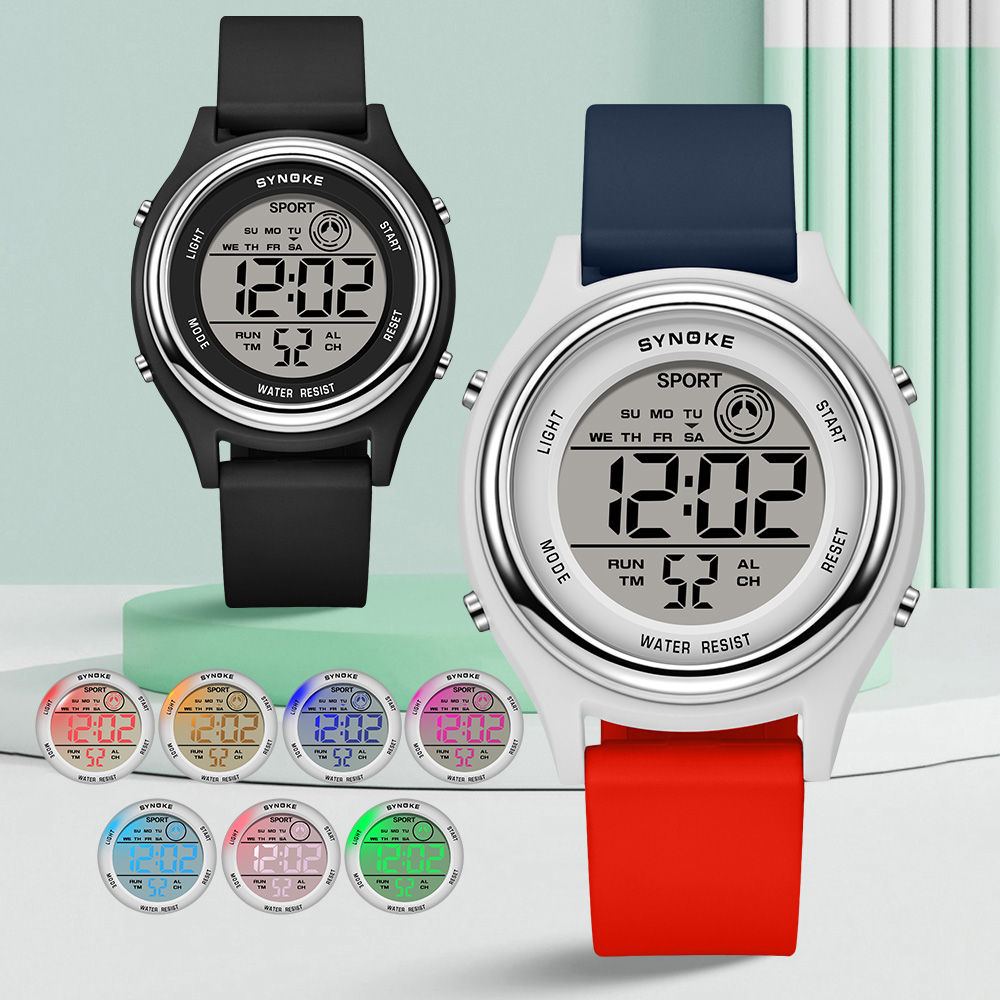 Home Security Electronics - SYNOKE Colorful Children Seven Lights Watches