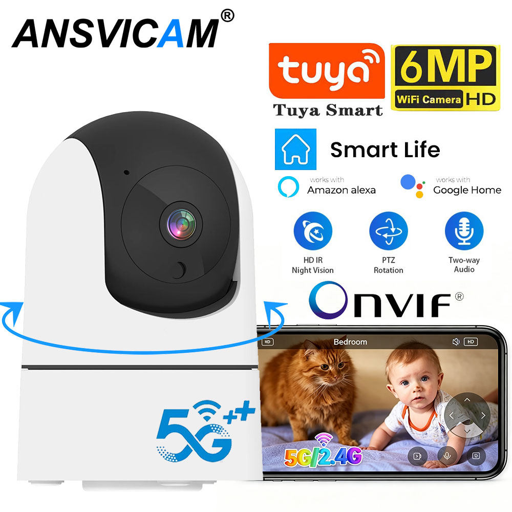 Home Security Google Camera - 2K 6MP Mini 5G Wifi Tuya