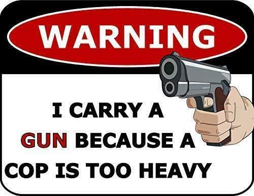Home Security Gun - Metal Aluminum Plaque Sign Warning I