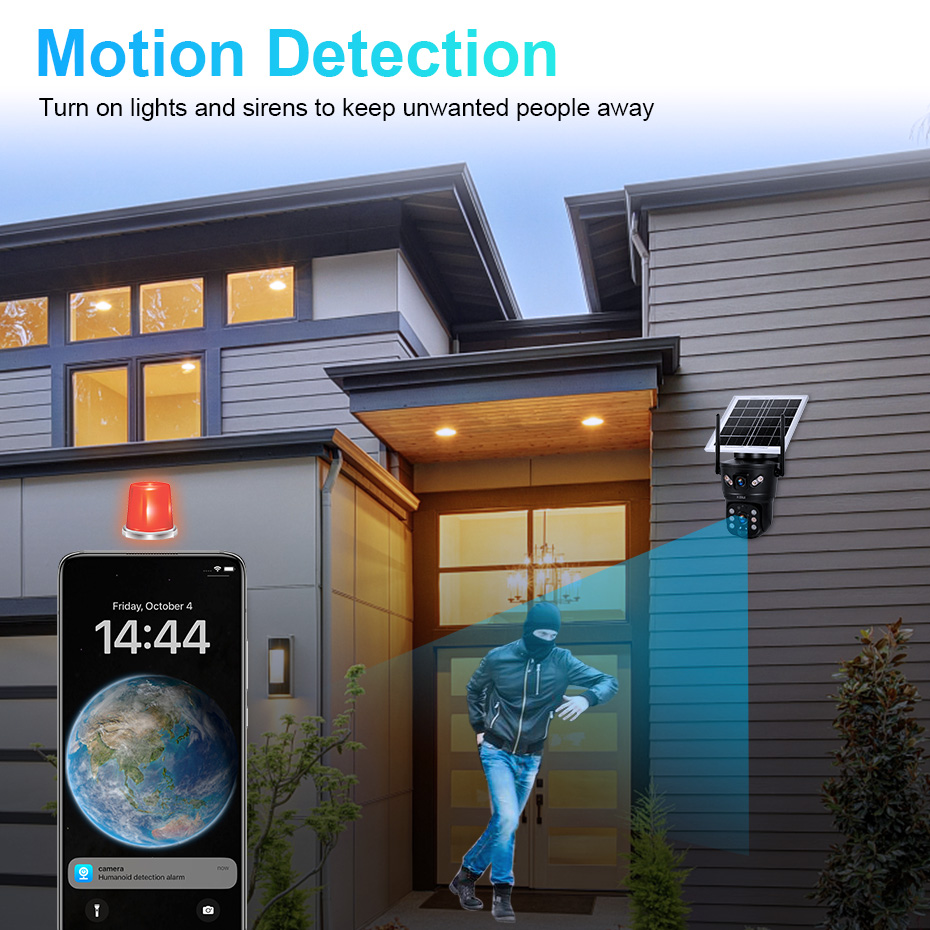 KERUI 6MP 4G SIM WiFi Solar Ca - Home Security For Apartments review and price