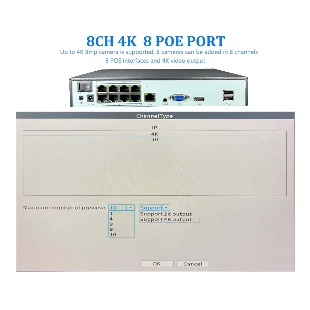 4K 10CH NVR 4/8Port POE For 8M - Home Security Nvr review and price