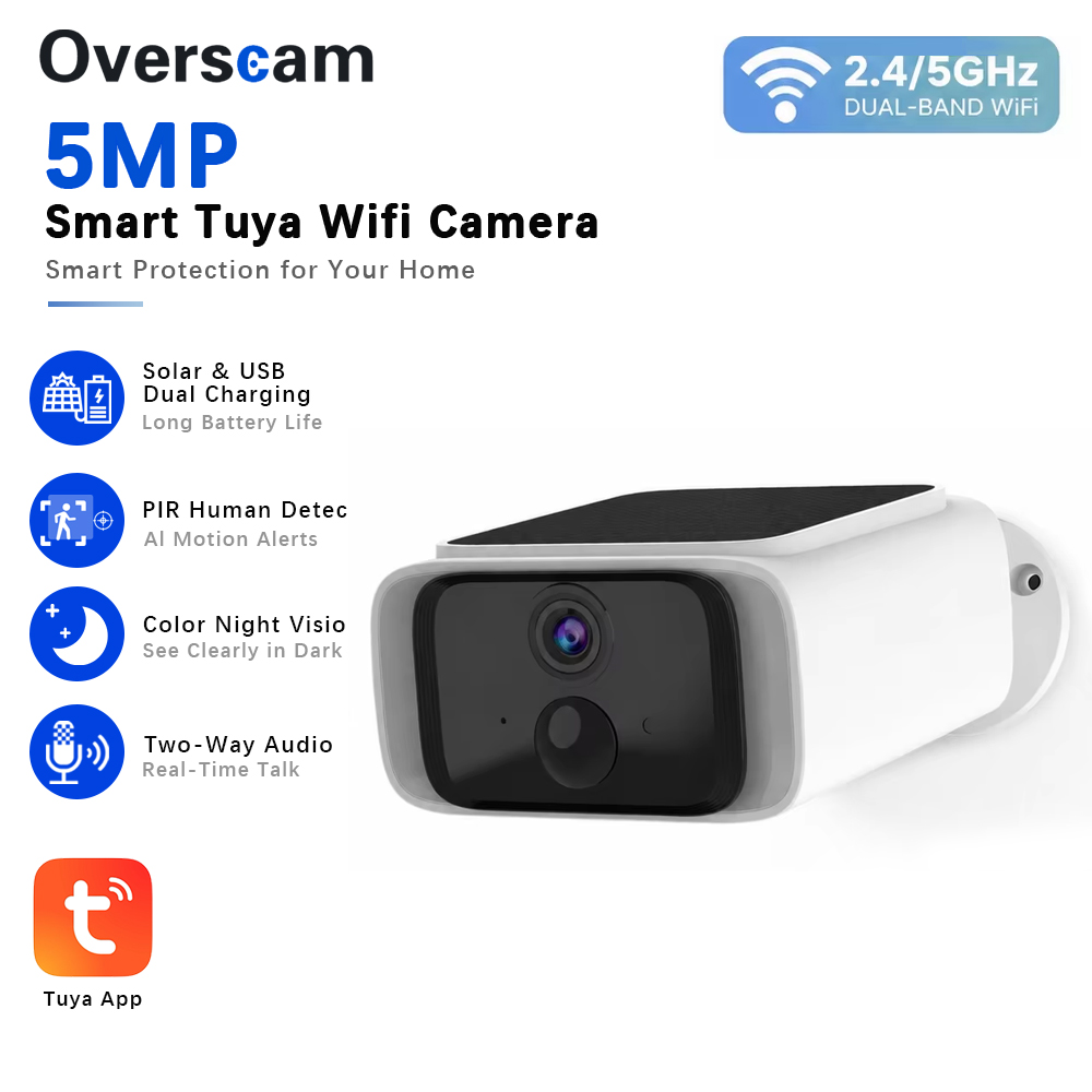 Tuya 5MP Solar Security Camera - Home Security For Apartments review and price